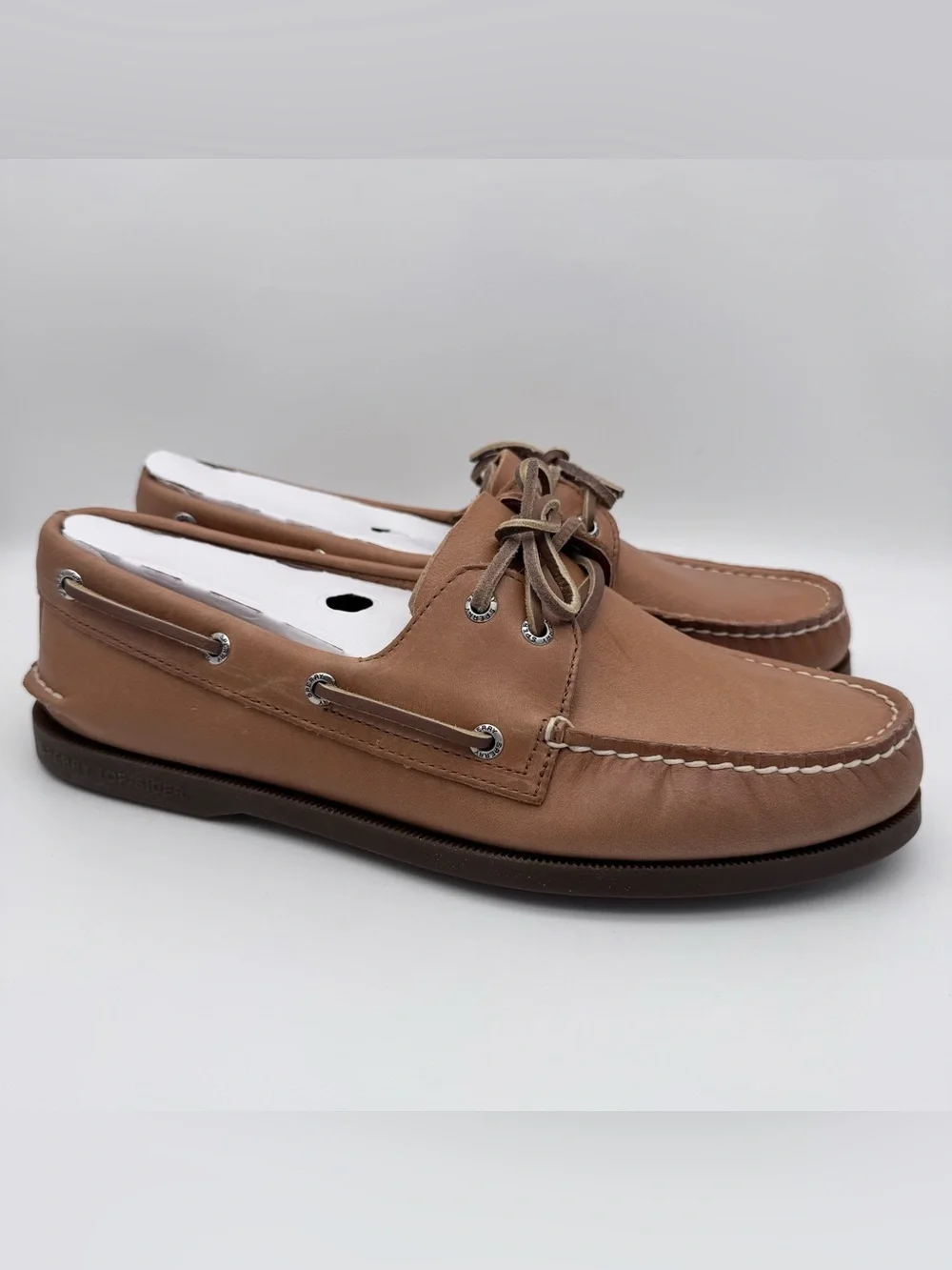 Sperry A/O 2-Eye Sahara Leather Boat Shoes Royal Brown Men 10.5 W NIB